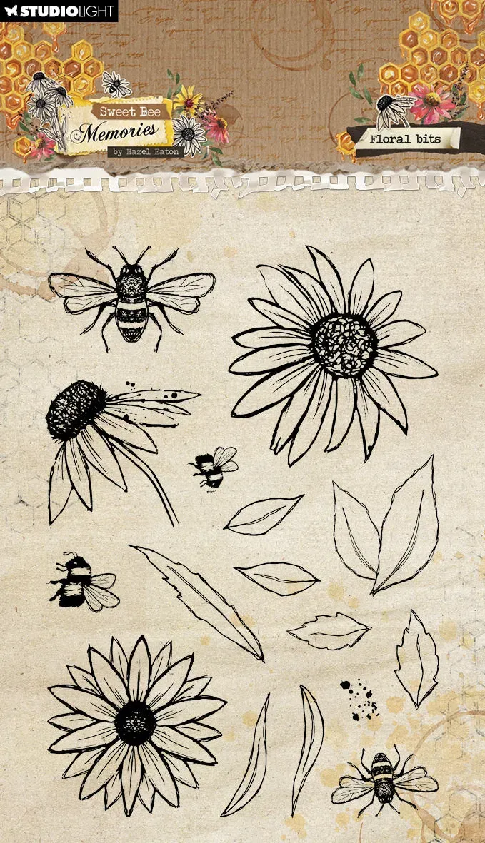 Hazel Eaton Sweet Bee Memories Clear Stamp Floral Bits Blumen