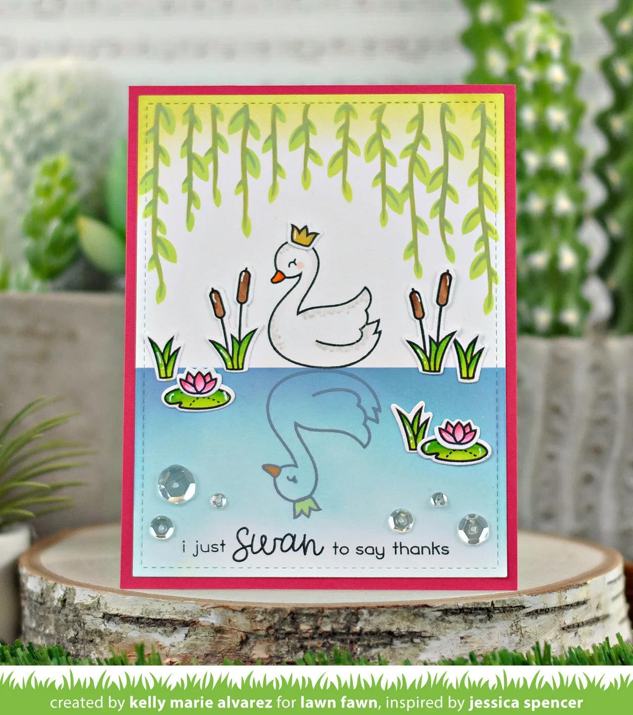 Lawn Fawn Swan Soiree Stempelset Schwan Muttertag