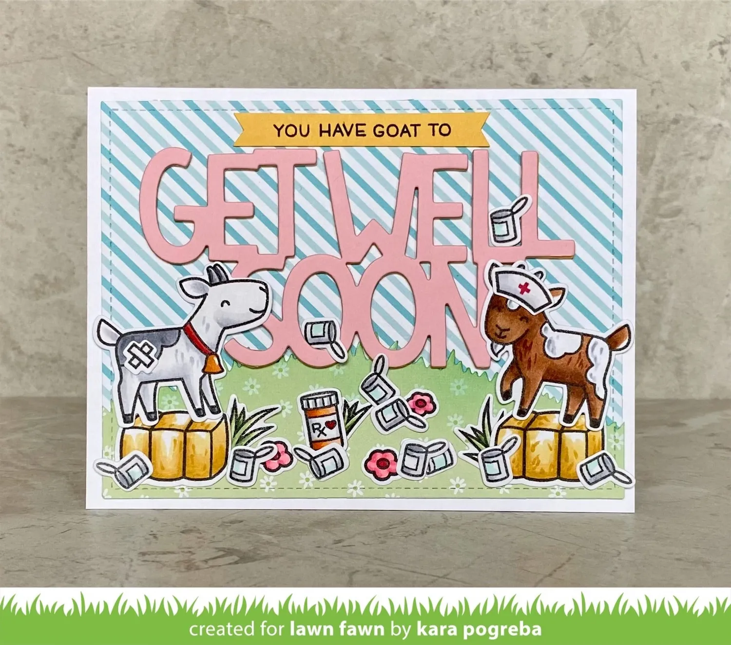 Lawn Fawn Giant Get Well Soon Stanzschablone LF2804 groß