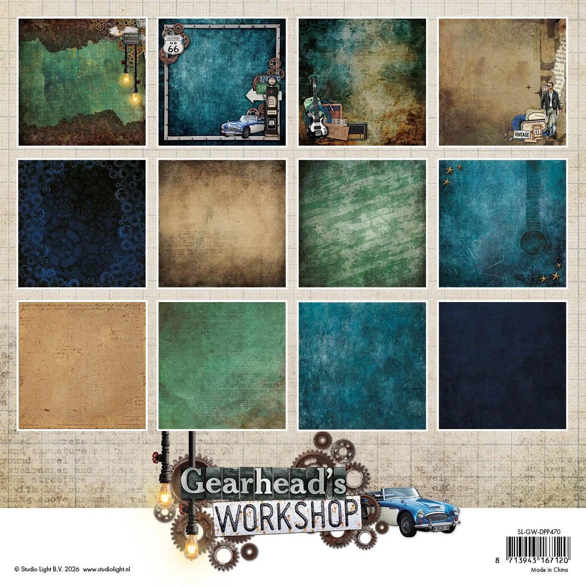 StudioLight Gearhead's Workshop Designer Paper Pad Hintergrundpapier