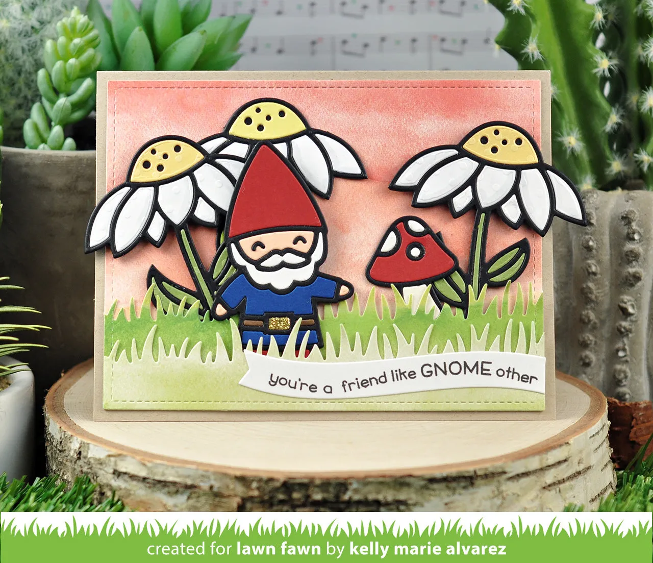 Lawn Fawn Garden Gnome Stanzform Gartenzwerg Pilz