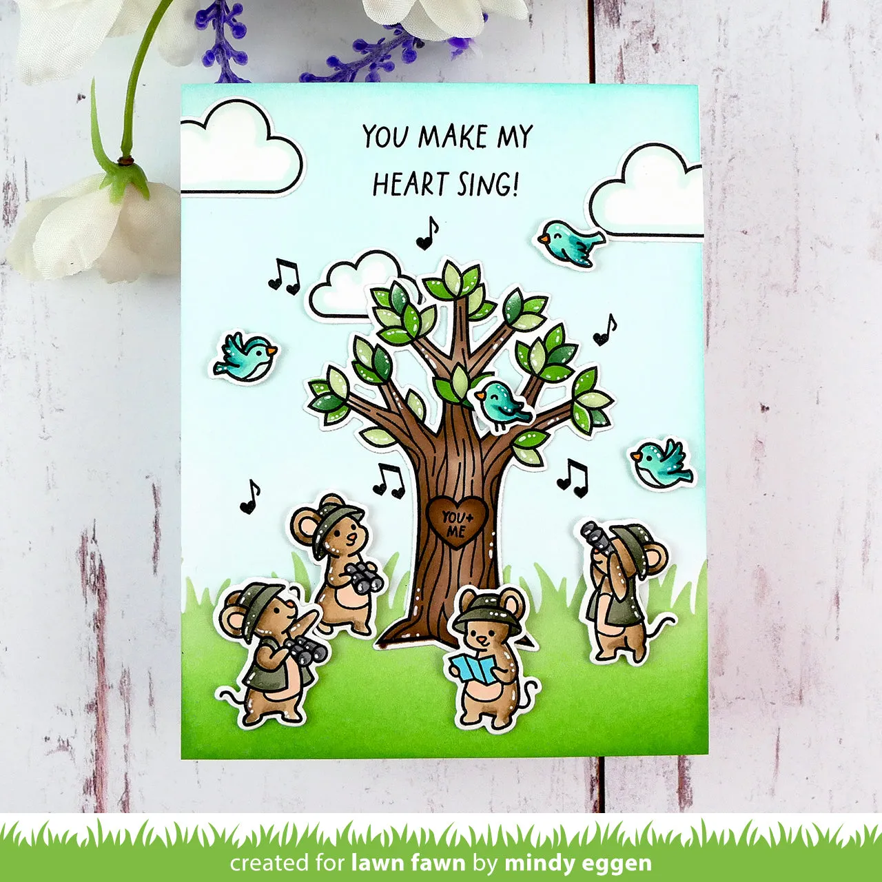 Lawn Fawn Heart Tree Clear Stamps Stempelset Herzbaum