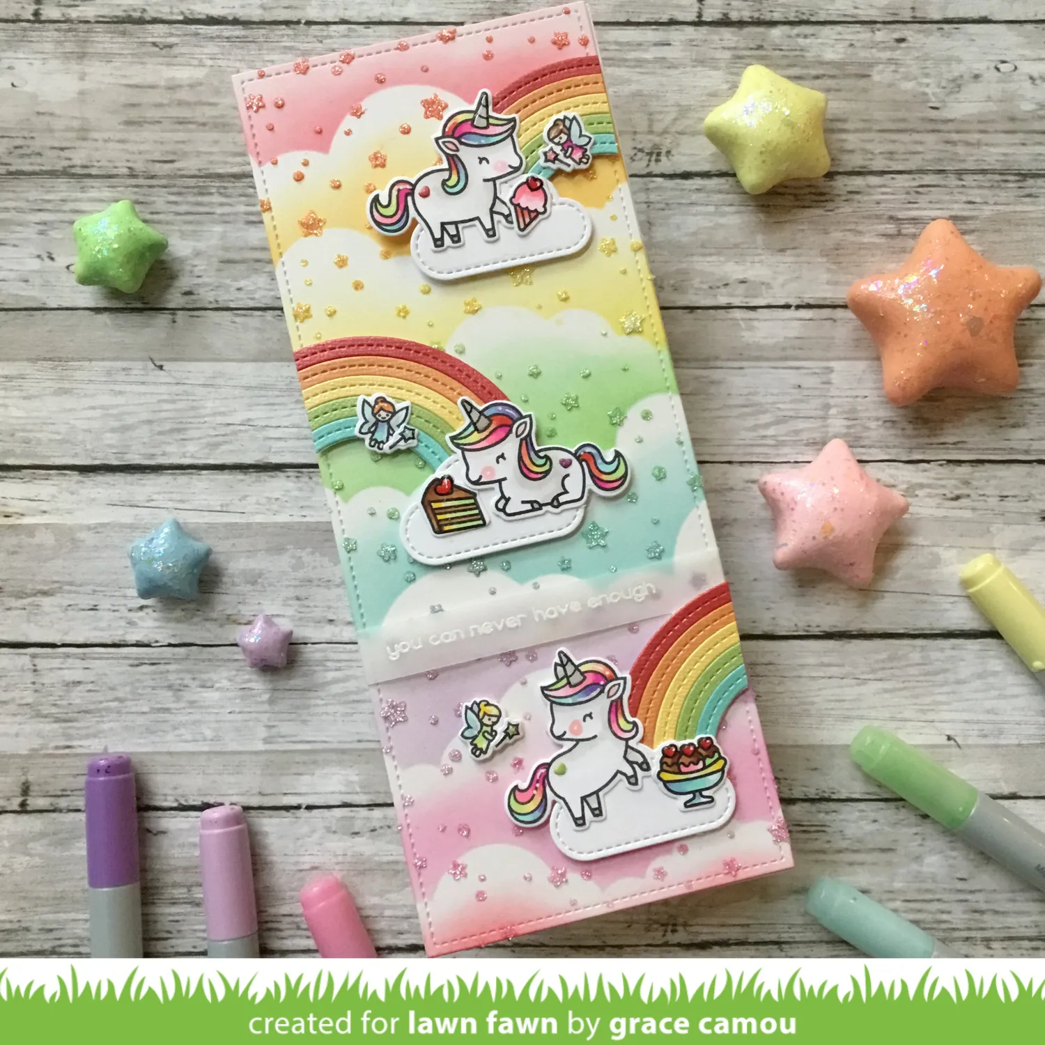 Lawn Fawn Lawn Cuts Stitched Rainbow Stanzschablonen Regenbogen