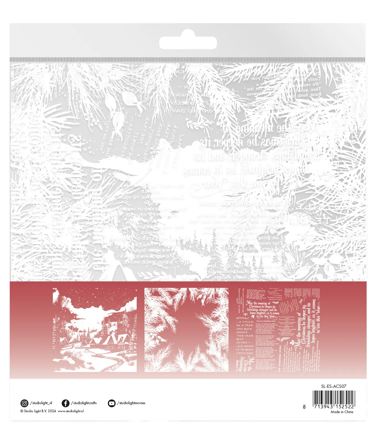 StudioLight Essentials Acetate Sheets Snowy Town Winter 203 mm