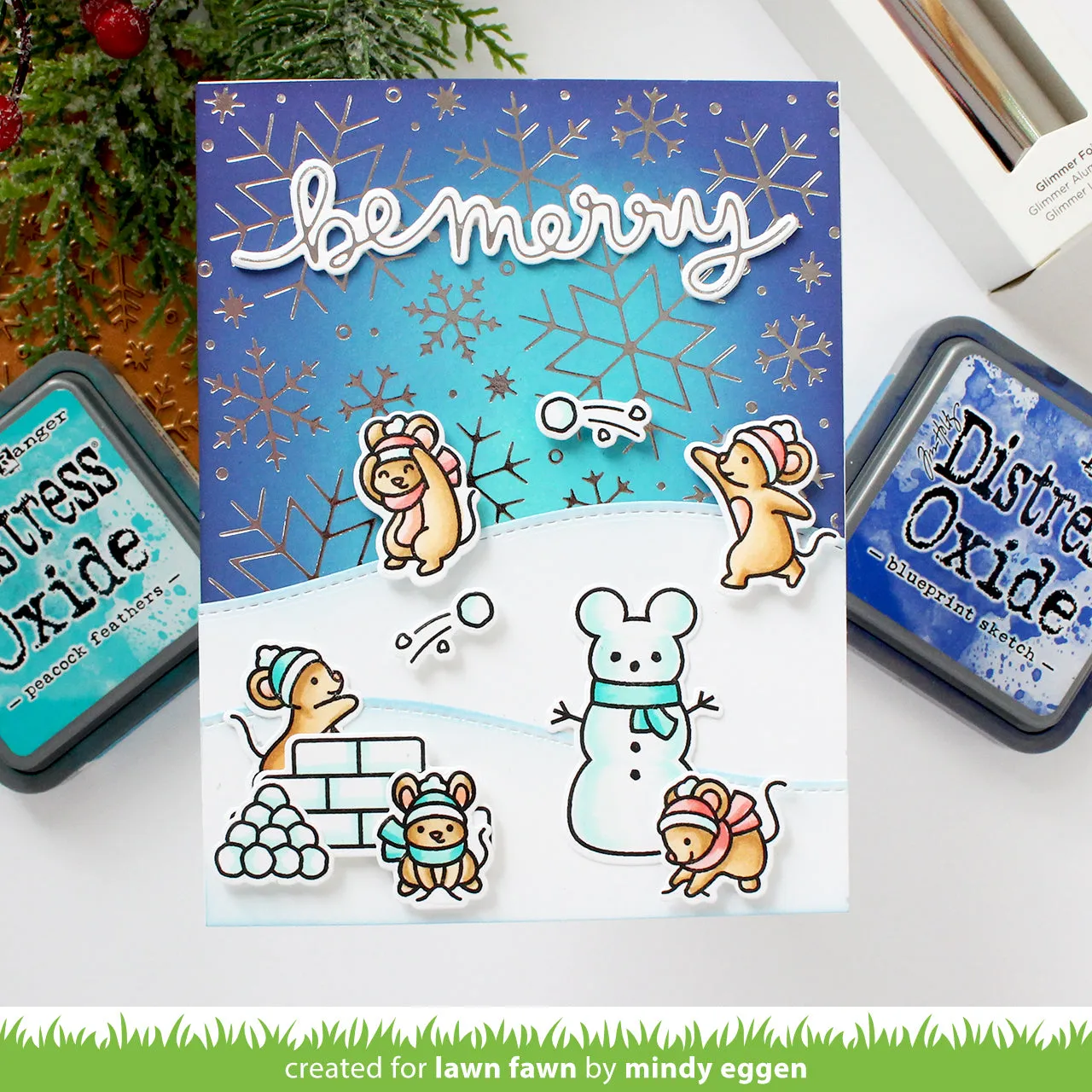 Lawn Fawn Snowflake Background Hot Foil Platte Winter