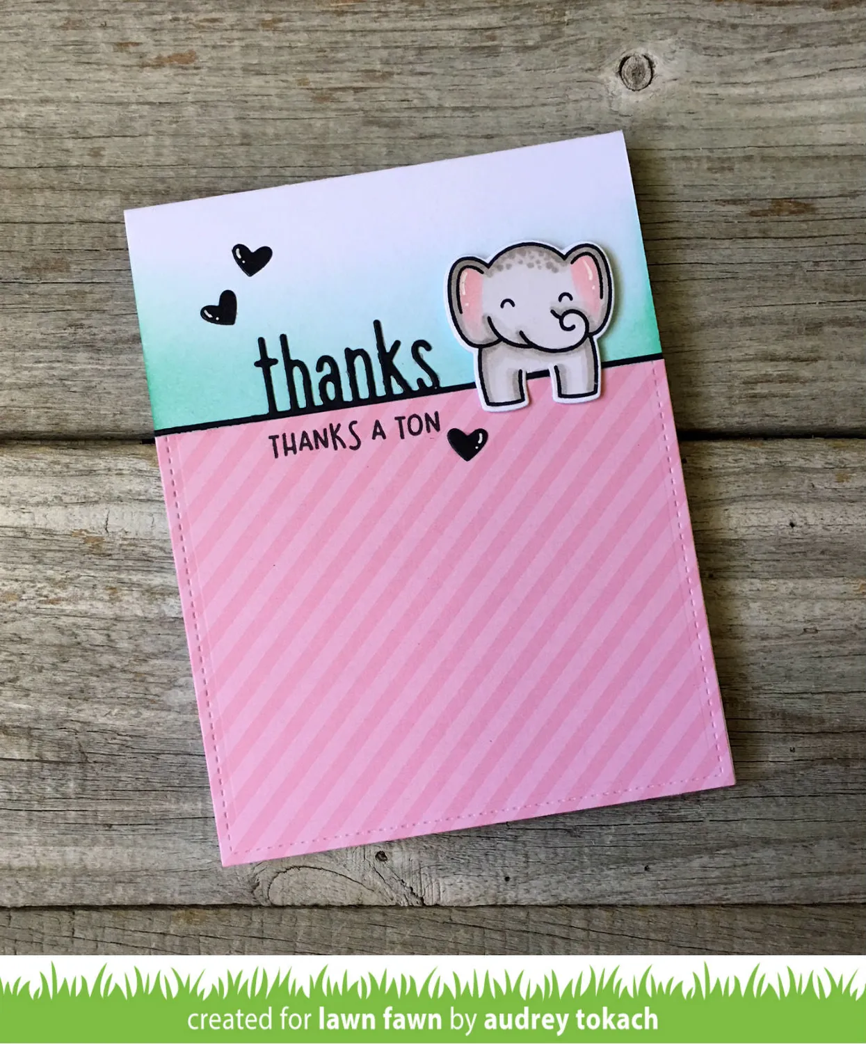 Lawn Fawn Thanks Line Border Stanze Schriftzug