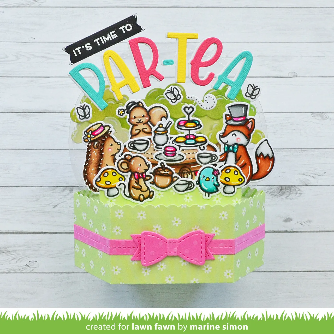 Lawn Fawn Tea-rrific Day Add-On Stempel Geburtstag
