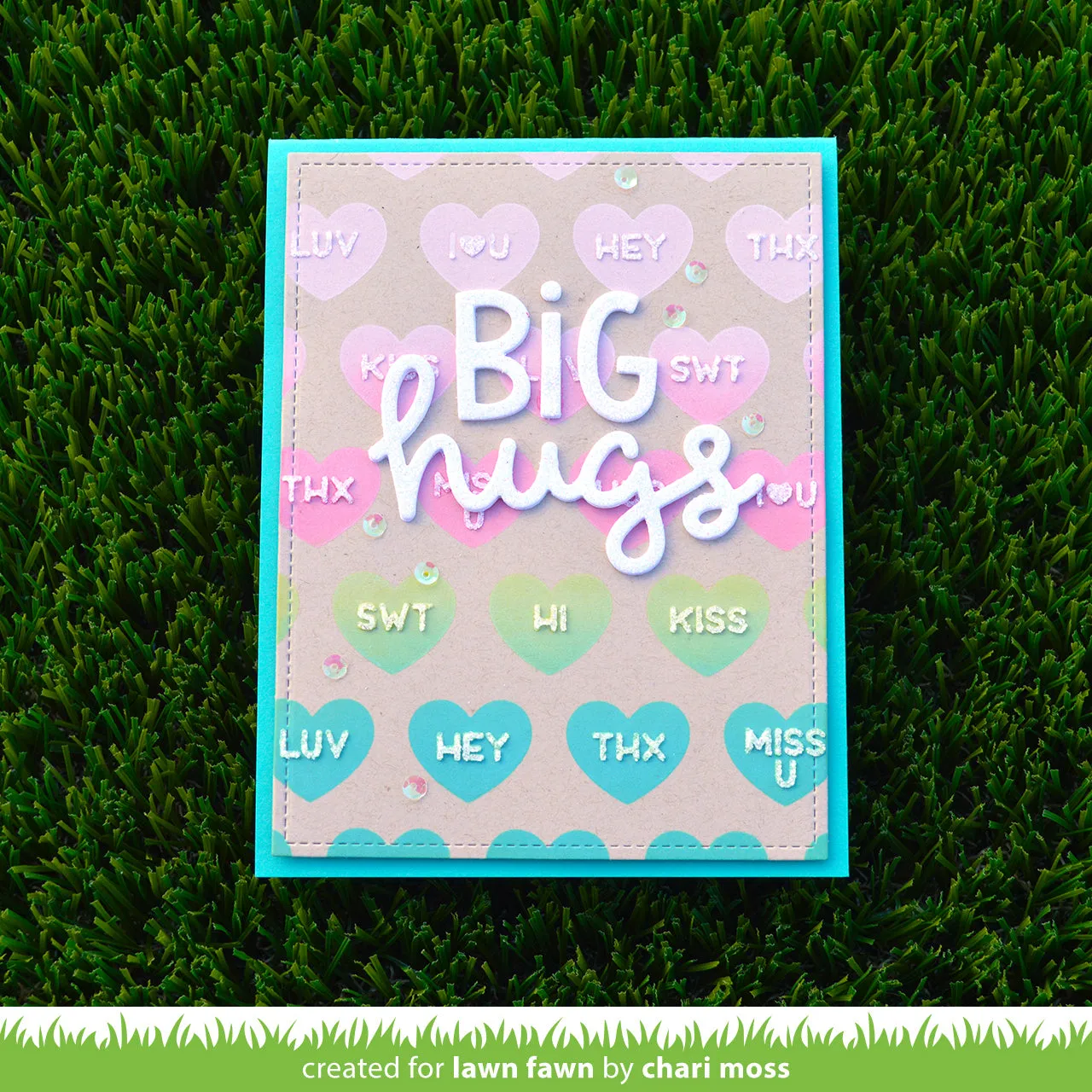 Lawn Fawn Conversation Heart Stencils Schablone 15x15cm