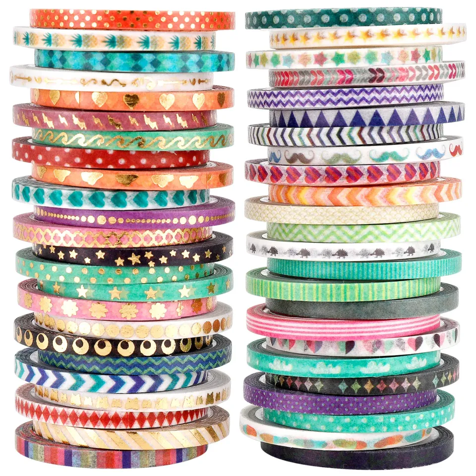 Ieebee Gold Foil Washi Tape 48 Rollen 3mm gold