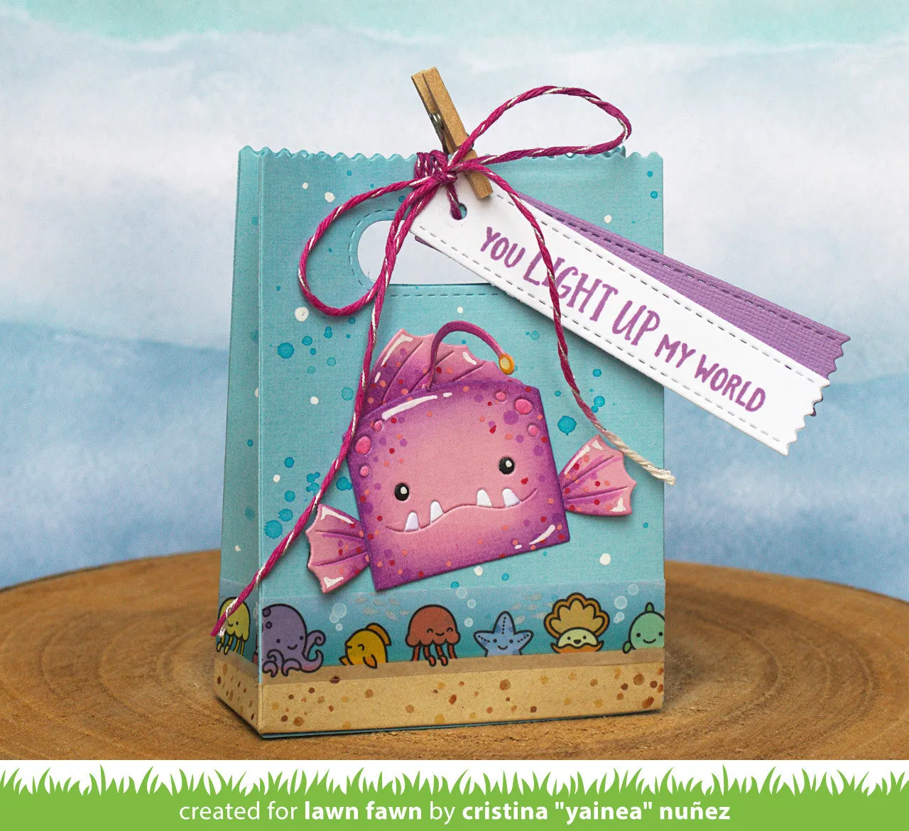 Lawn Fawn Tiny Gift Box Anglerfish Add-On Stanzschablonen Box