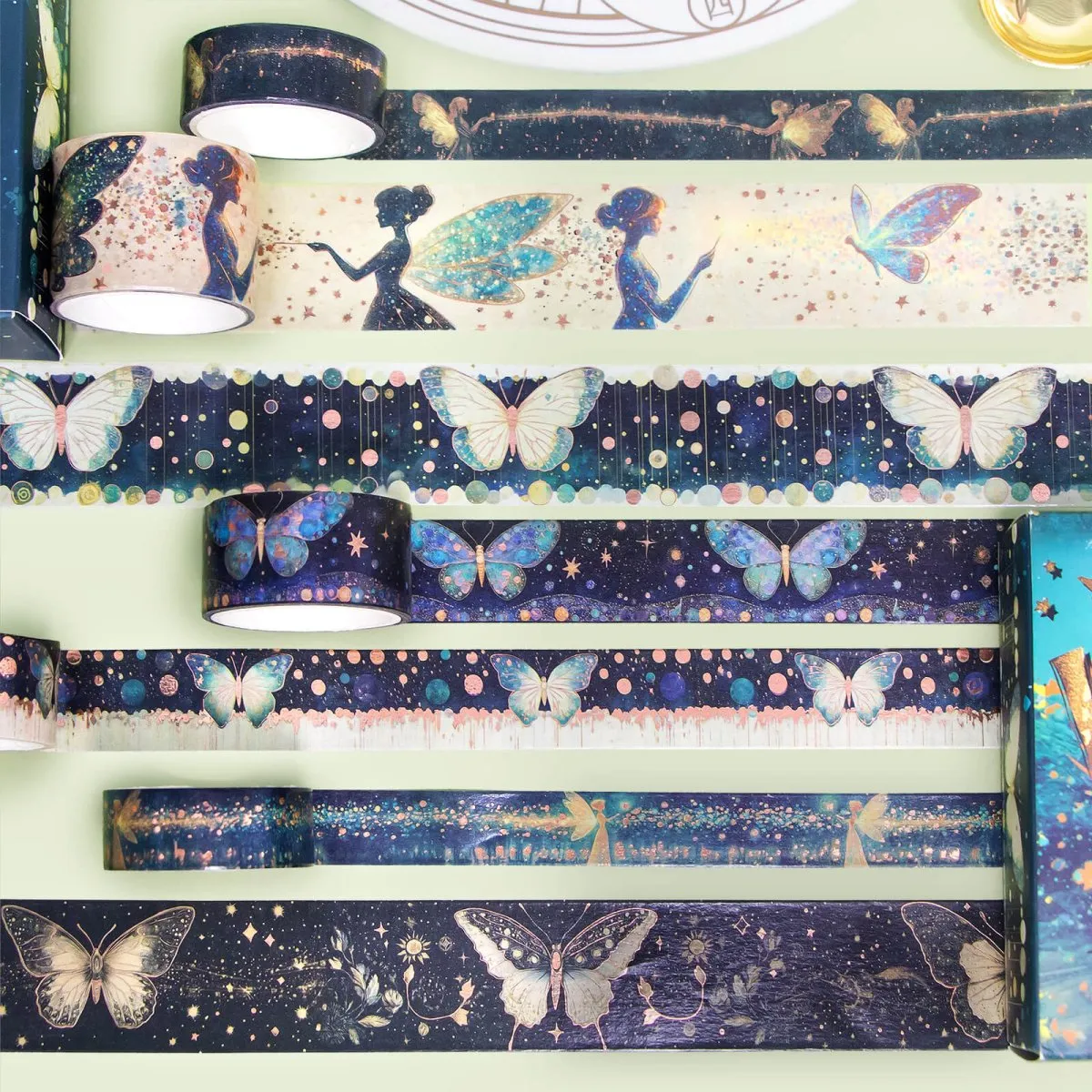 Ieebee Fairy Washi Tape Set 14 Rollen gold Sterne