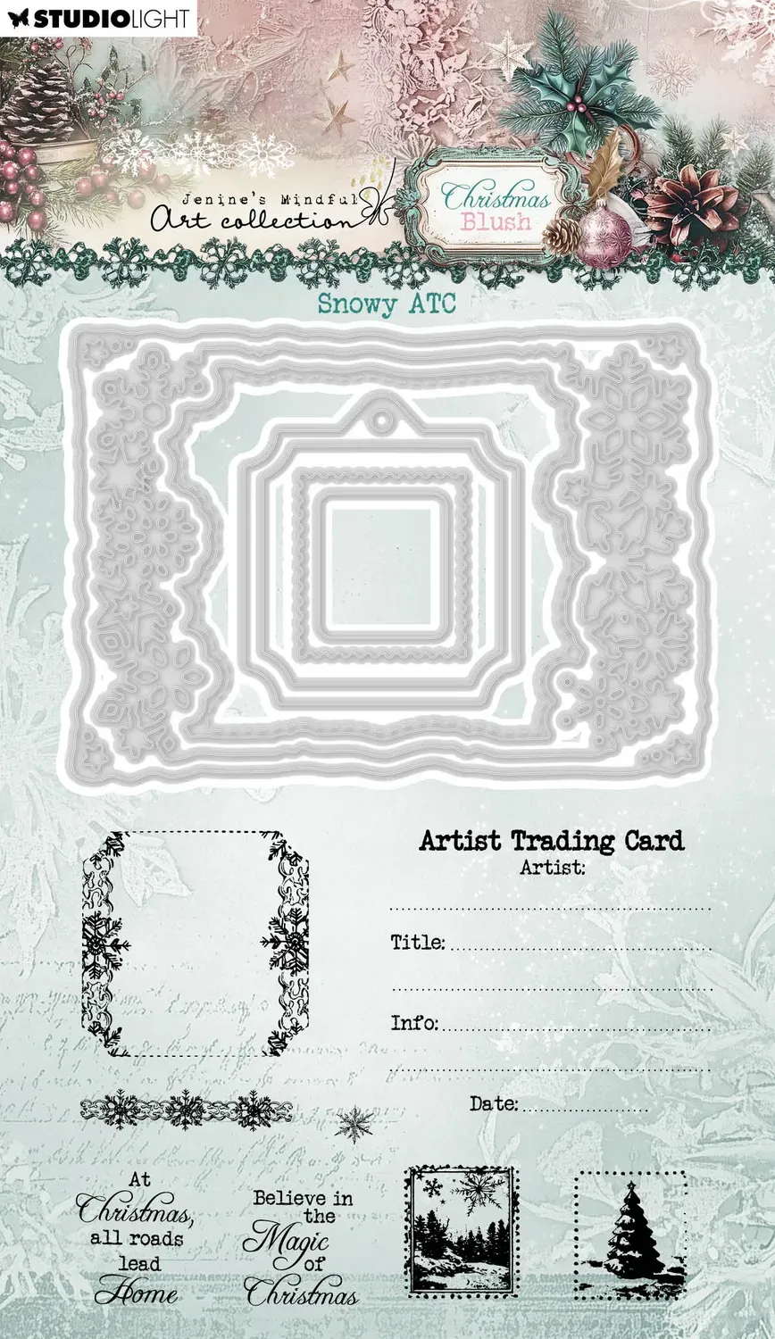 StudioLight Christmas Blush Snowy ATC Stempel Stanze