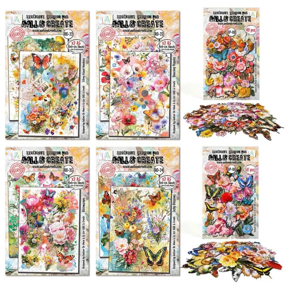 AALL and Create Radiant Florals Rub-On Meadow Bloom Bundle