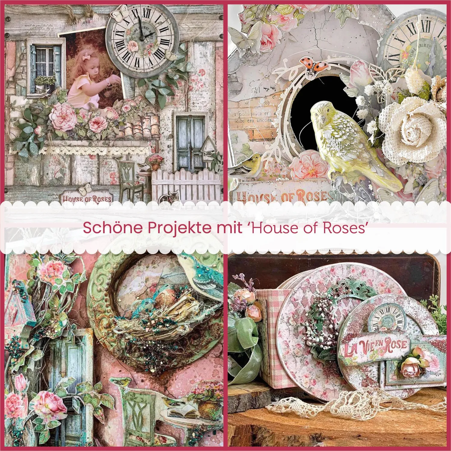 Stamperia House of Roses Papierblock 20,3x20,3cm Klein