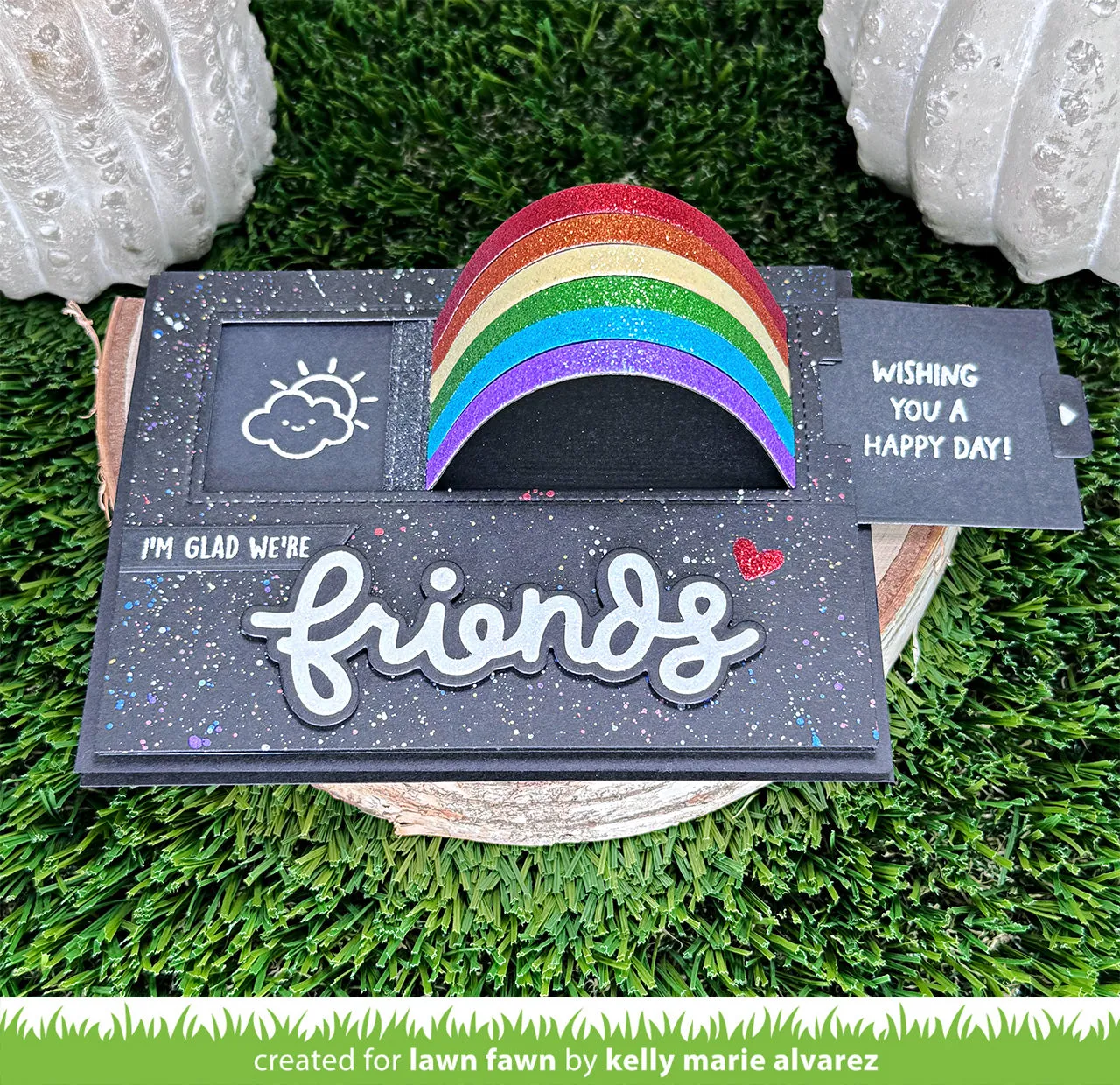 Lawn Fawn Rainbow Sentiments Stempelset Regenbogen