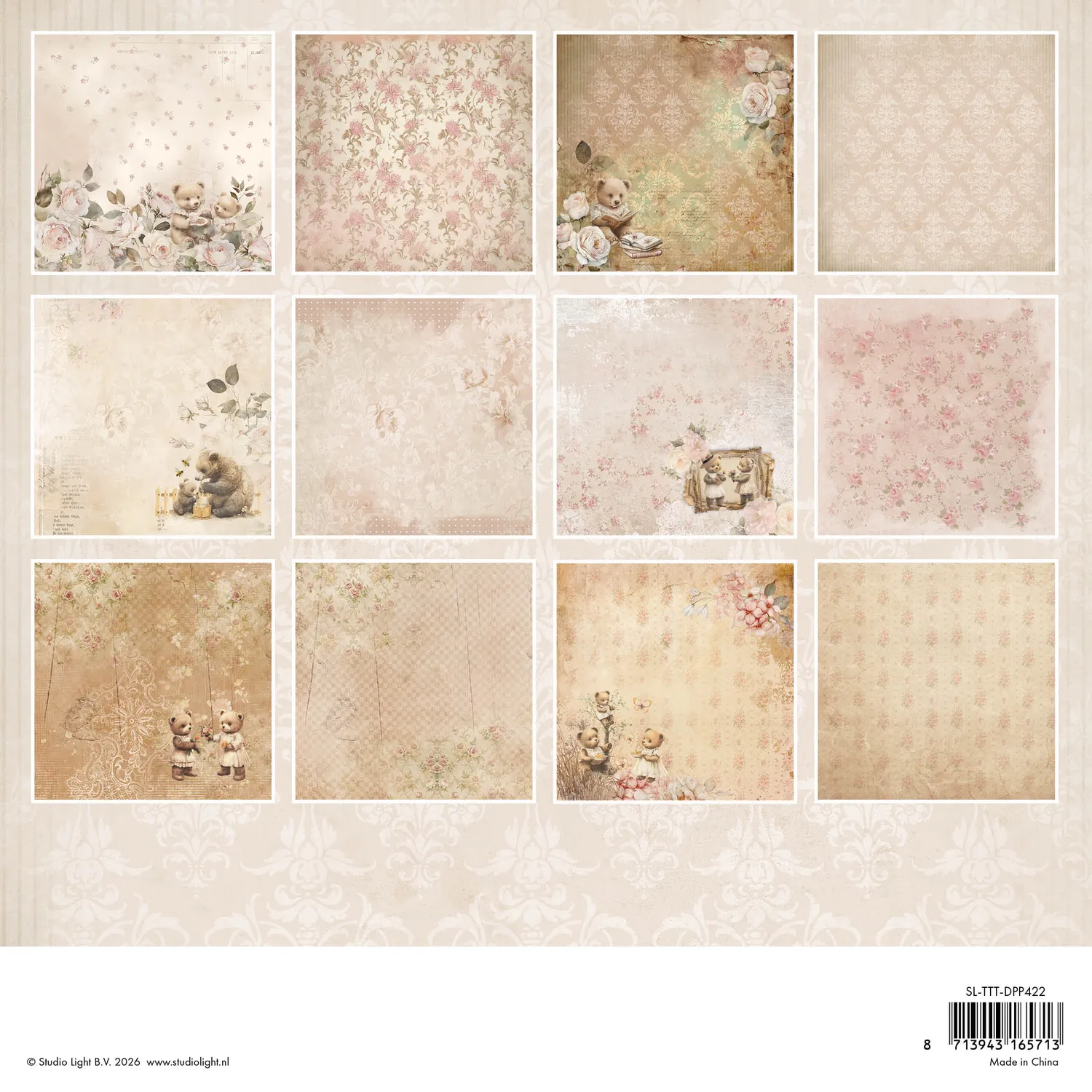 StudioLight Teddy's Tea Time Design Paper Pad 36 Blatt