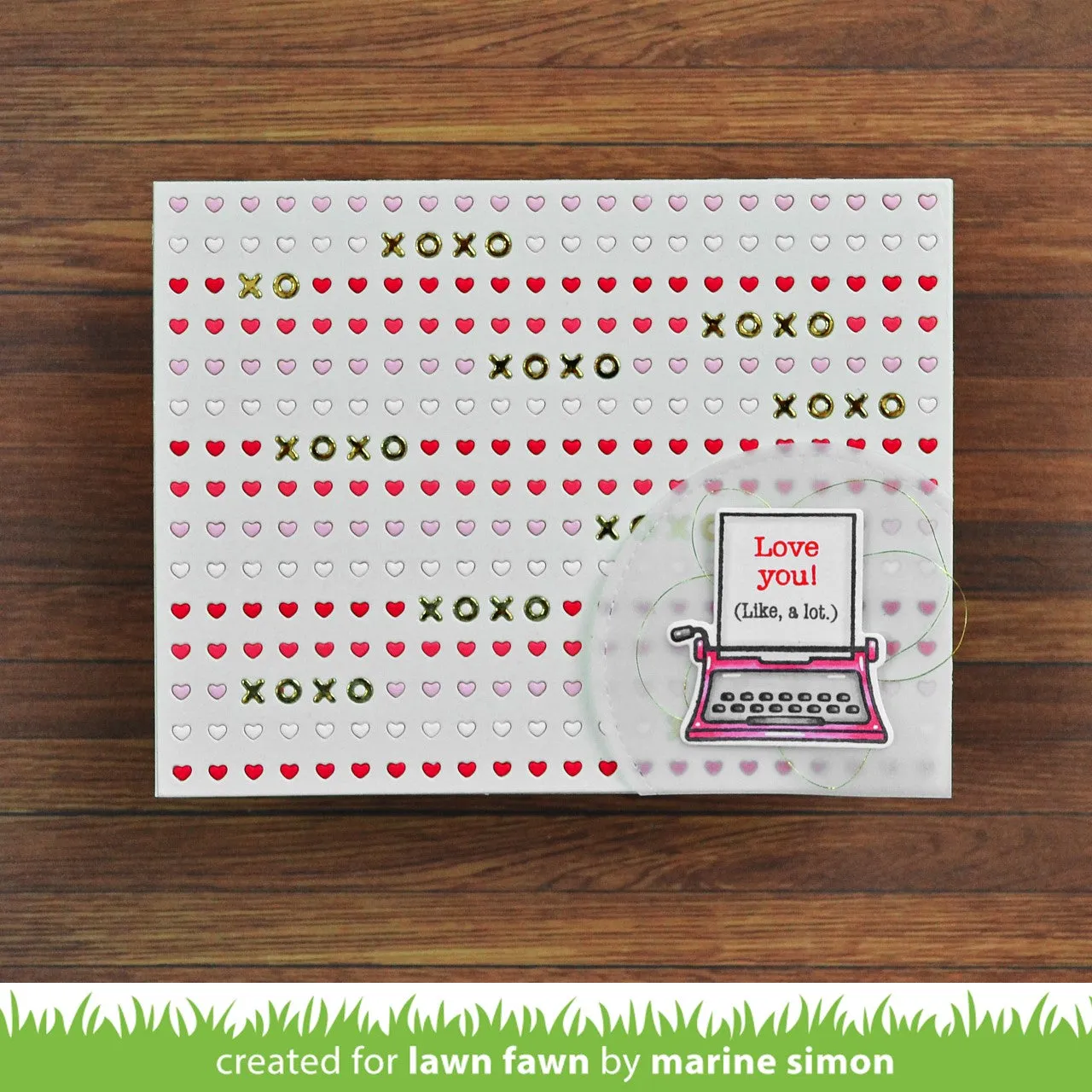 Lawn Fawn Lawn Cuts XOXO Backdrop Stanzschablone quer