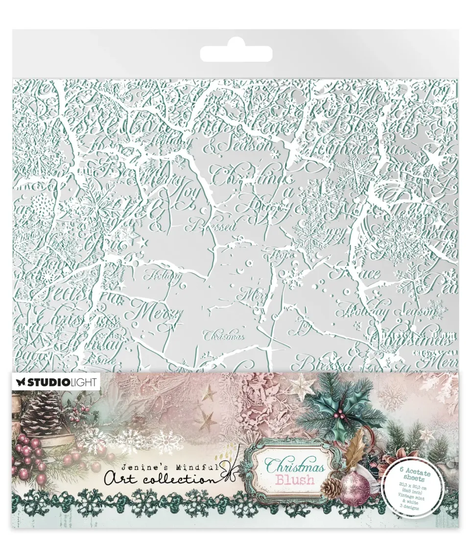 Jenine's Mindful Art Blush Acetat Weiß-Mint 6 Bogen