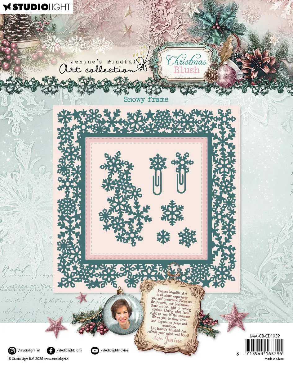 Jenine's Mindful Art Christmas Blush Stanze Snowy Frame