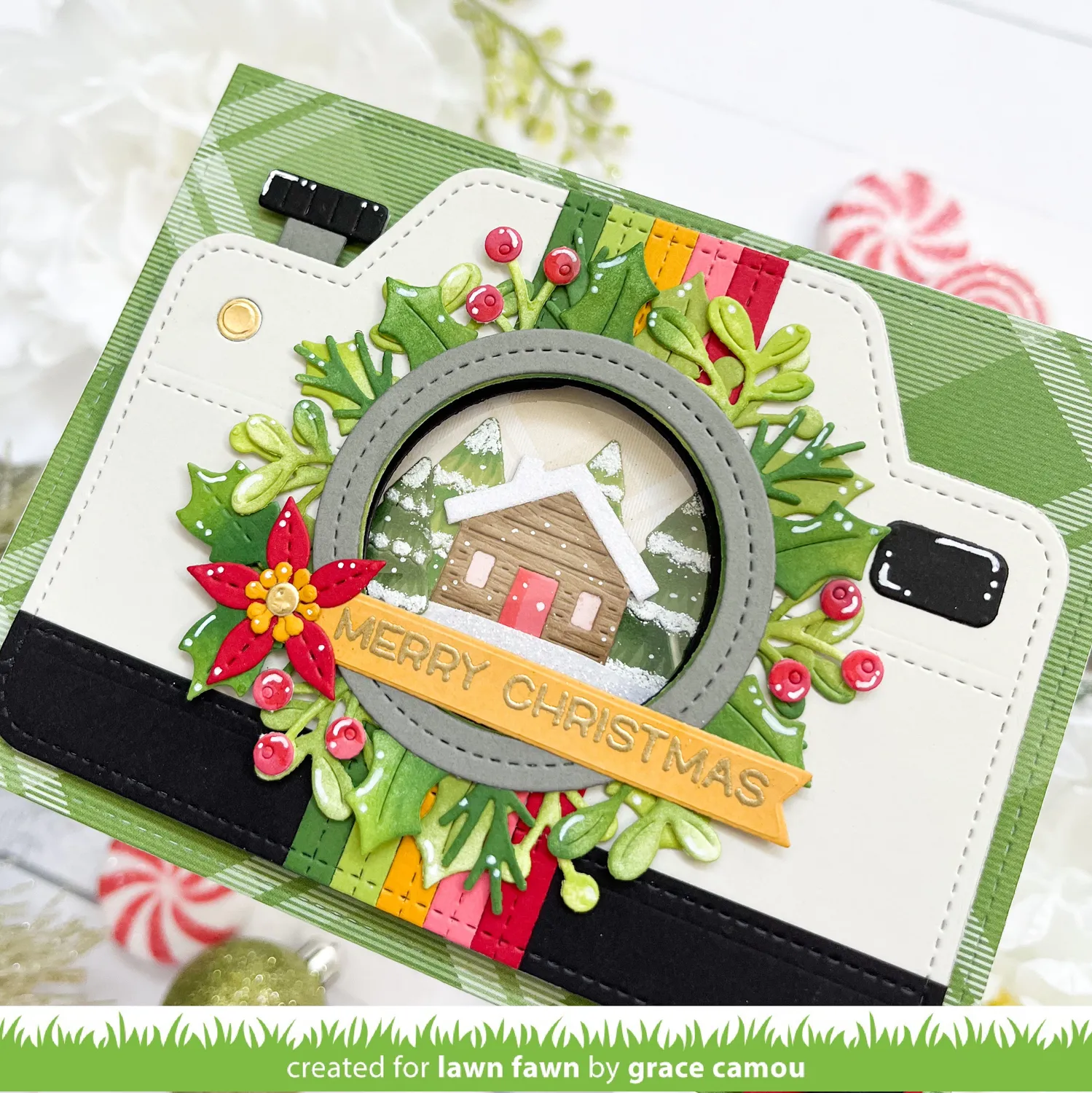 Lawn Fawn Magic Iris Holly Wreath Stanzen Stechpalmenkranz