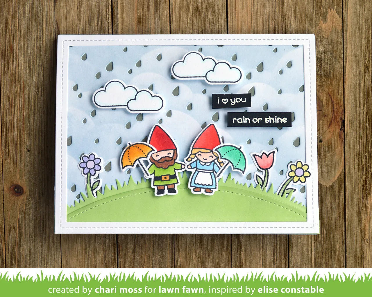 Lawn Fawn Rainy Backdrop Landscape Stanze Regenhintergrund