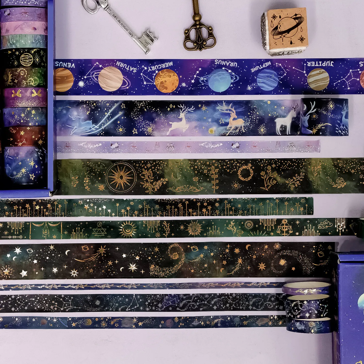 Ieebee Galaxy Washi Tape Set 52 Rollen Sterne Nebel
