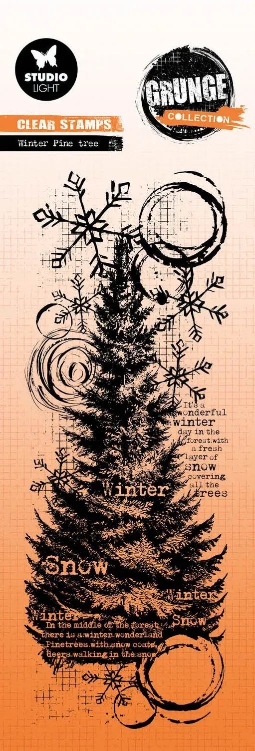 StudioLight Grunge Winter pine tree Stempel Tannenbaum