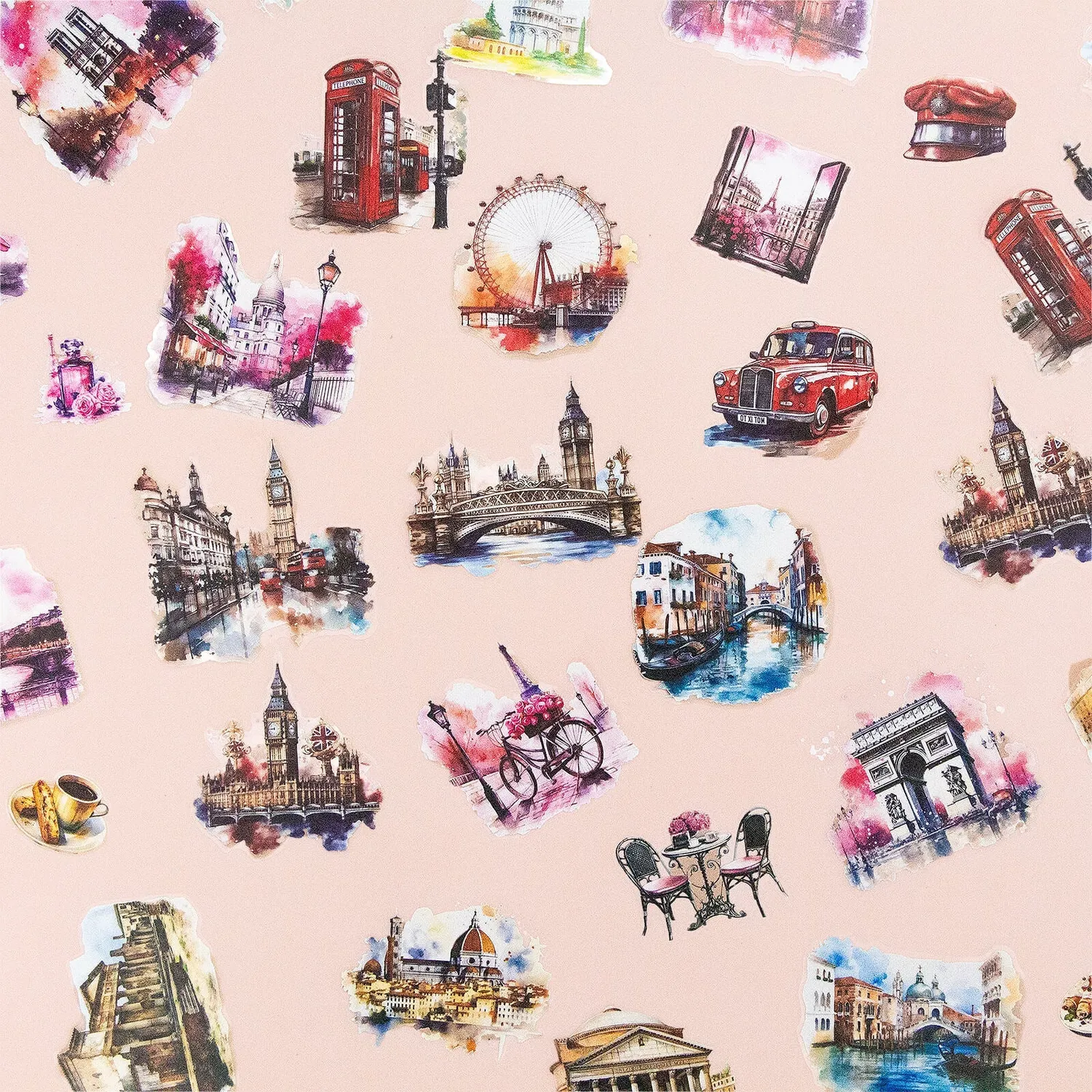 Ieebee Travel Around World PET Sticker 30 Stück Paris