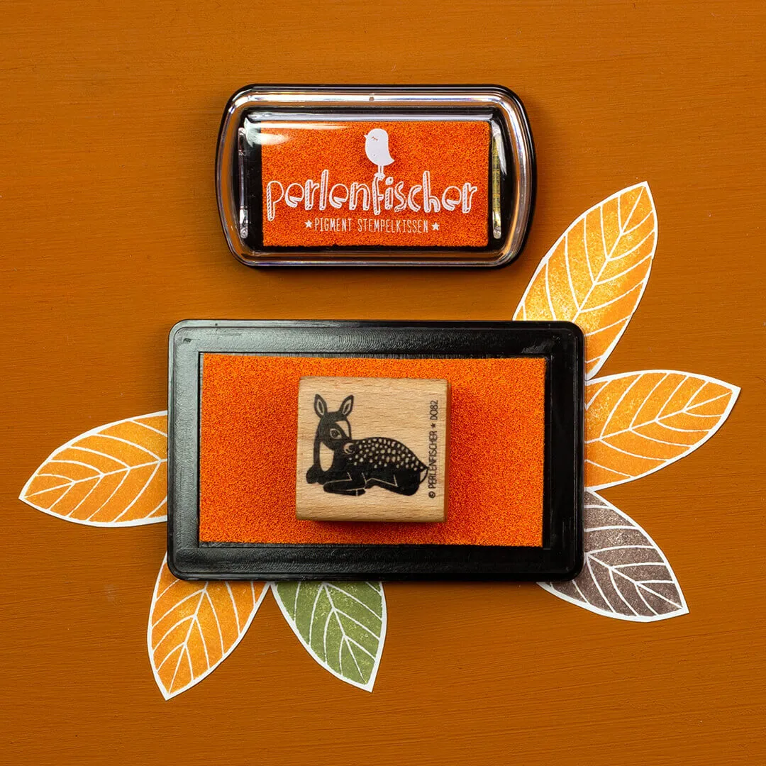 Perlenfischer Stempelkissen Groß Pigmentstempel Orange