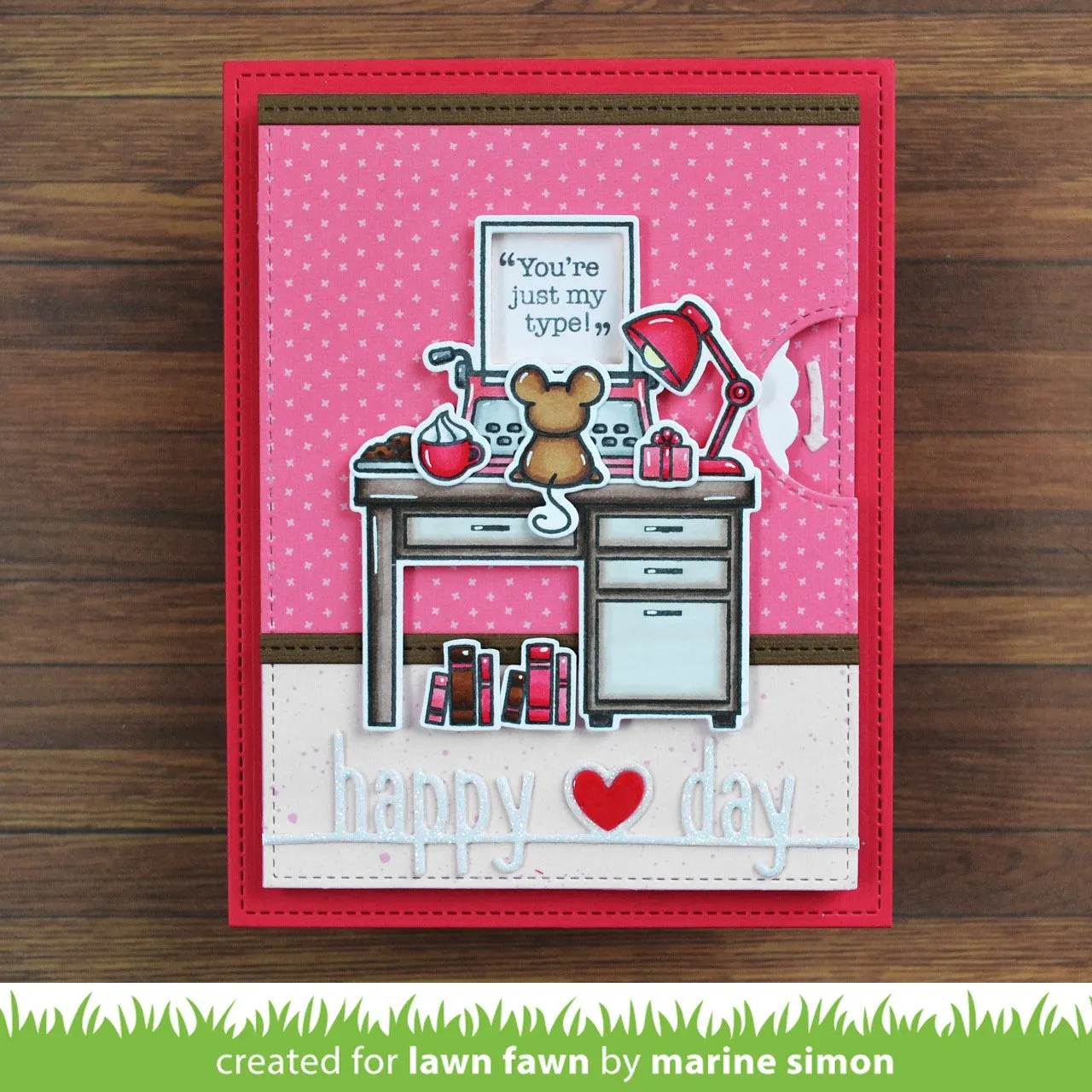 Lawn Fawn Lawn Cuts Happy Heart Day Stanze Valentinstag