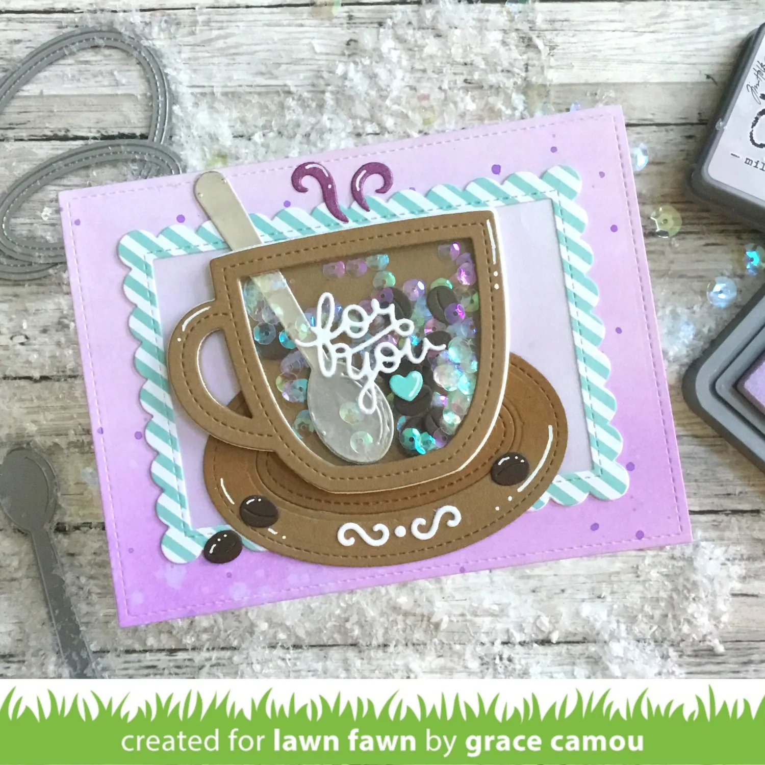 Lawn Fawn Pop-Up Thanks Stanzschablone Danke interaktiv