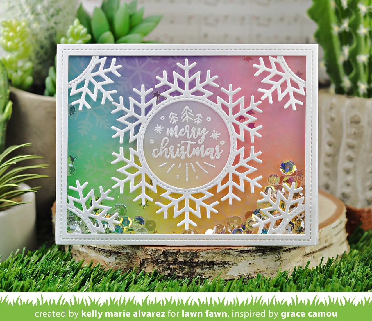 Lawn Fawn Magic Iris Snowflake Add-On Stanzen Winter