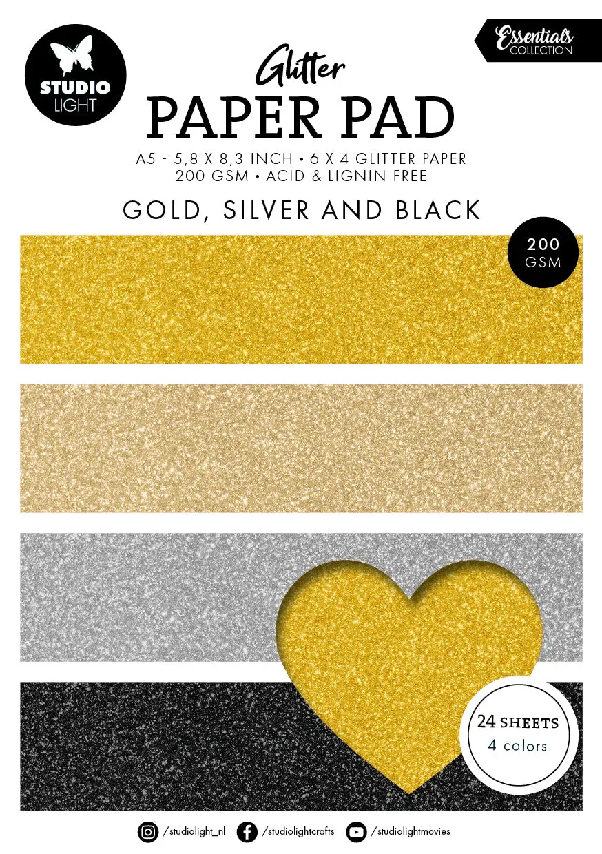 StudioLight Essentials Foil Paper Pad Gold Silber Schwarz