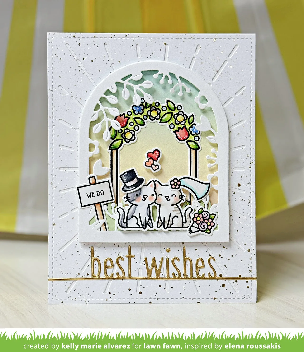 Lawn Fawn Best Wishes Line Border Stanze Schriftzug