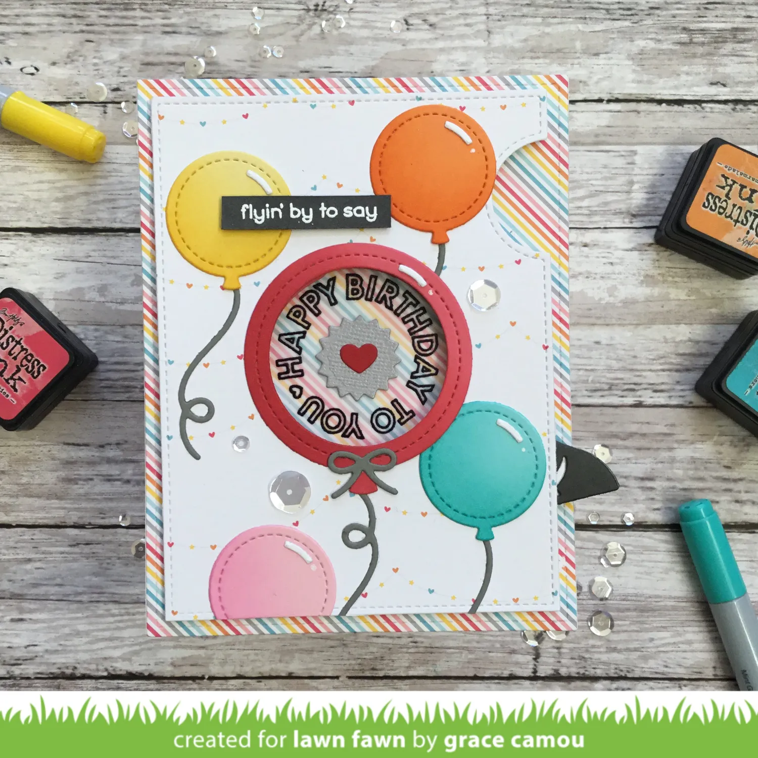 Lawn Fawn Lawn Cuts Outside In Stitched Balloon Stackables Stanzen