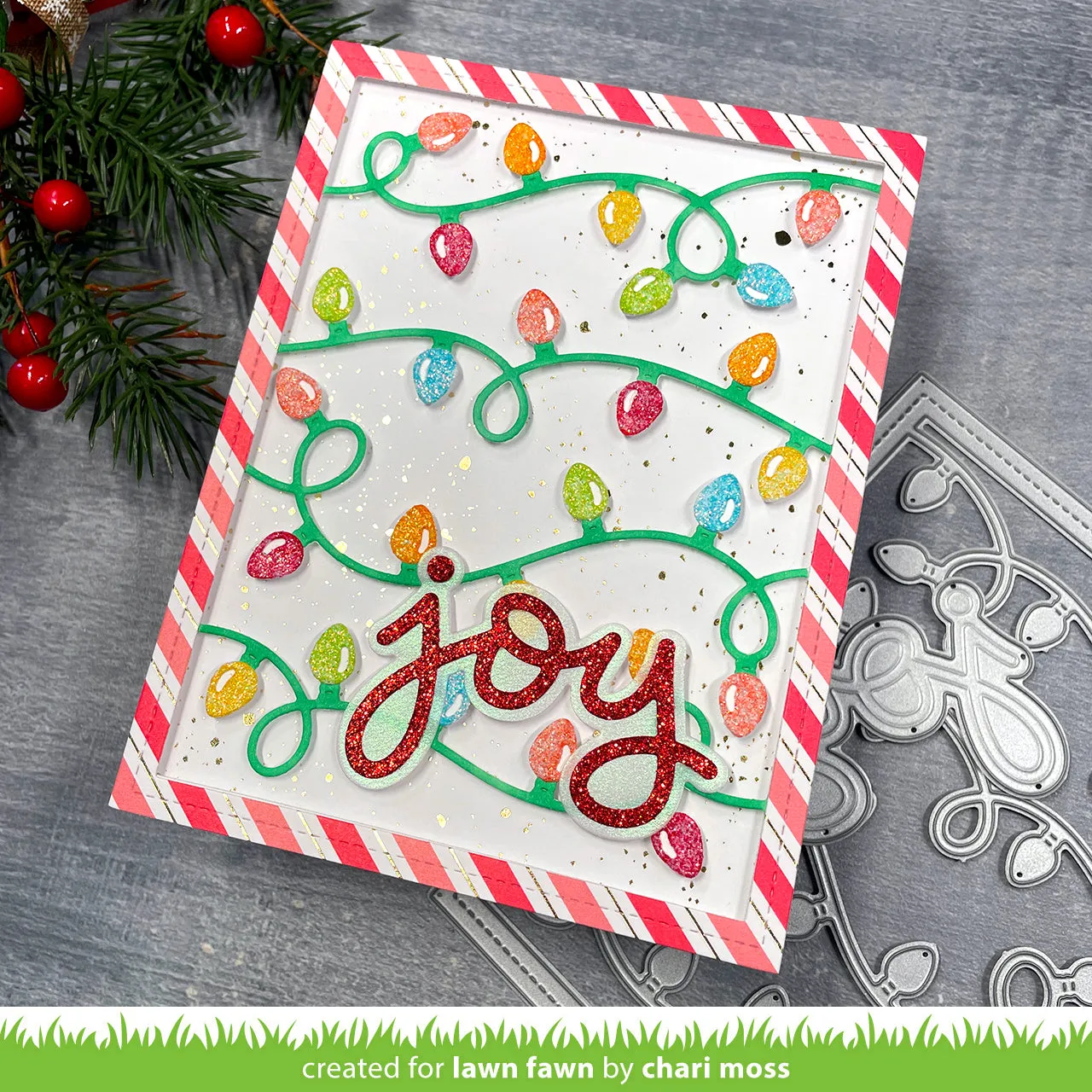 Lawn Fawn Scripty Joy Outline Add-On Stanze Schriftzug