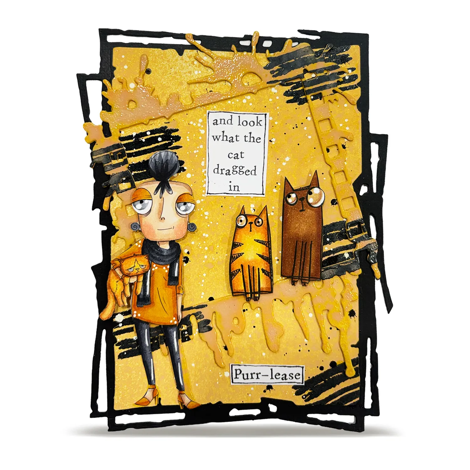 AALL and Create TP-1438 Purr-plexed Dee Stempel A7 Katzen