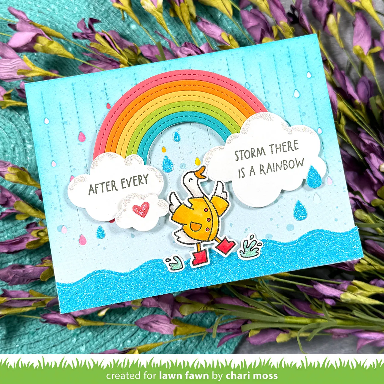 Lawn Fawn Rainy Day Backdrop Stanzschablone Landscape