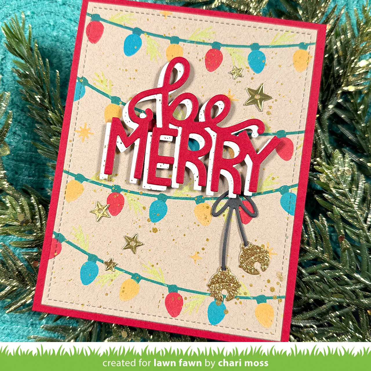 Lawn Fawn String of Lights Schablonen Hintergrund 15x15cm