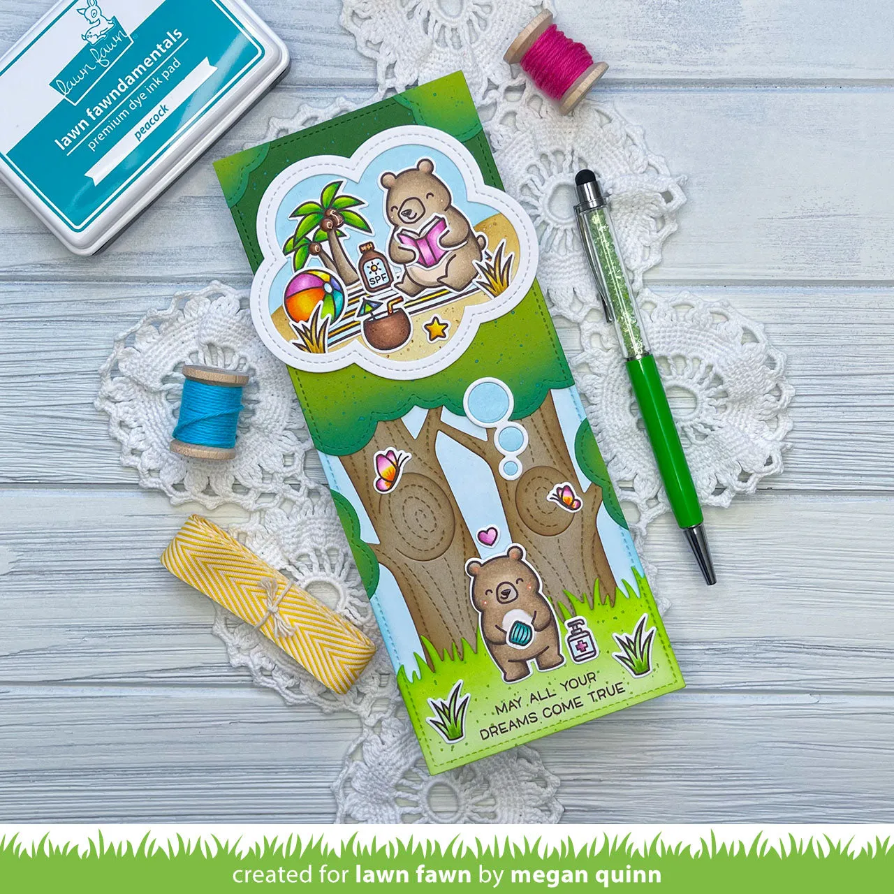 Lawn Fawn Outside In Stitched Thought Bubble Stanzschablonen genäht