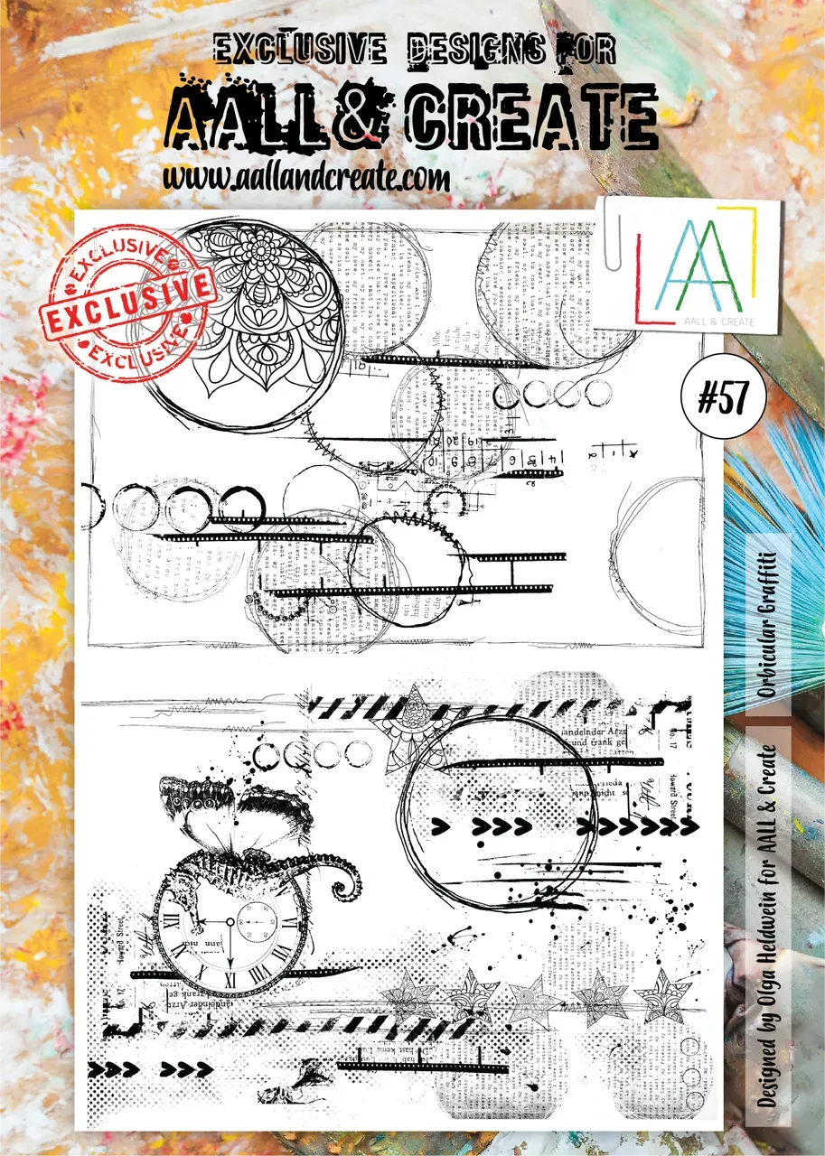 AALL and Create #57 Orbicular Graffiti Stempelset A4 klar