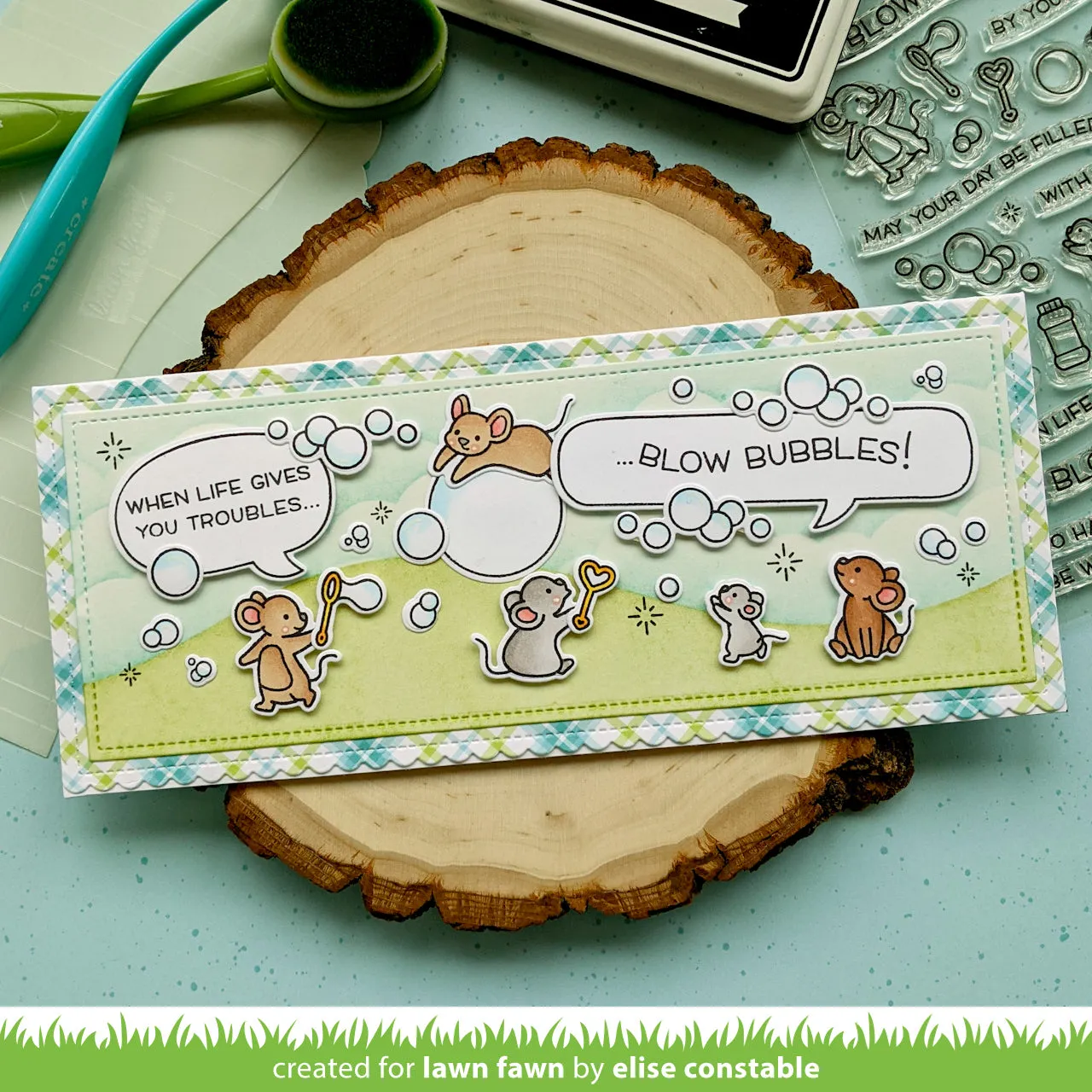 Lawn Fawn Slimline Cloudy Stencil LF2538 4x9 Zoll