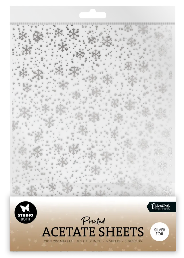 StudioLight Essentials Snowflakes Silver Acetatfolie 6 Bogen