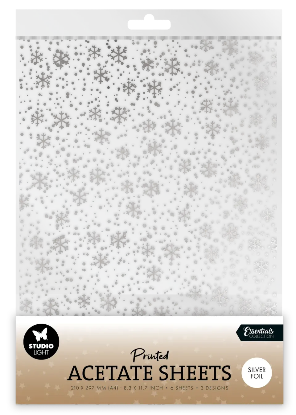 StudioLight Essentials Snowflakes Silver Acetatfolie 6 Bogen
