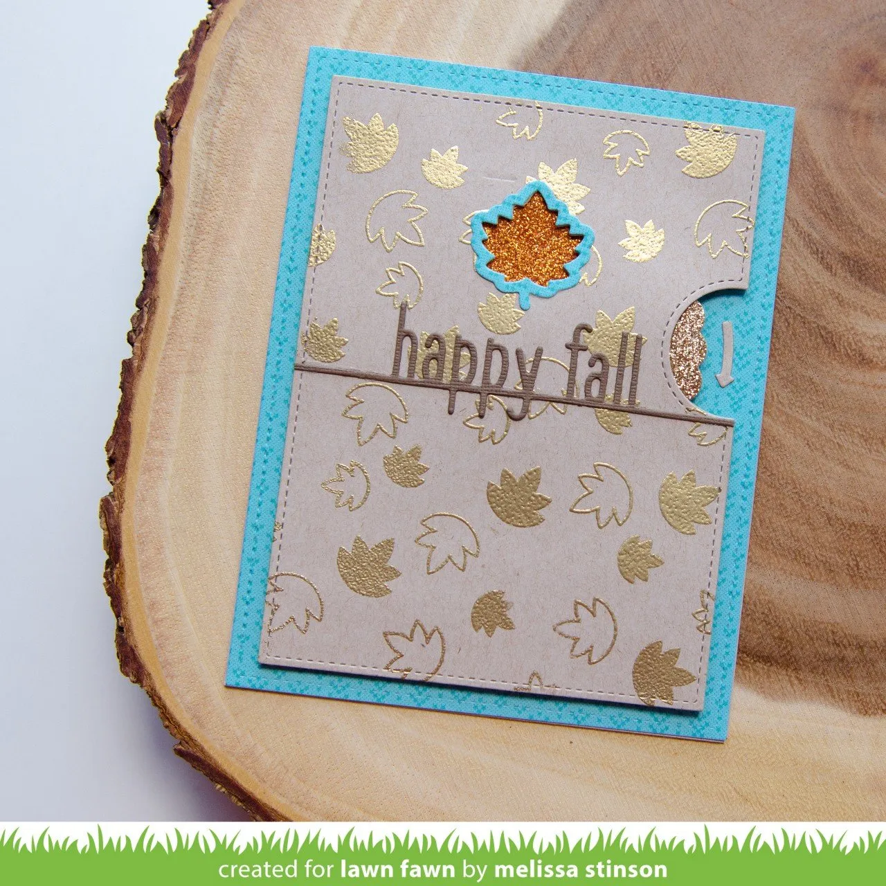 Lawn Fawn Happy Fall Line Border Stanzschablone Herbstschriftzug