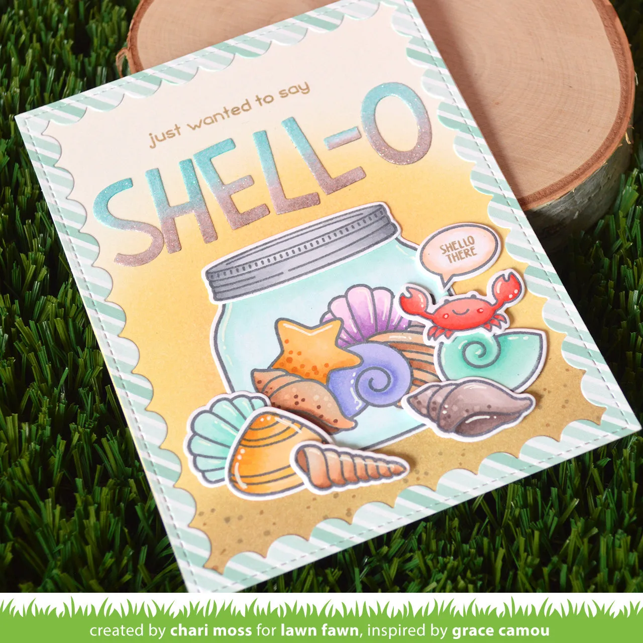 Lawn Fawn How You Bean Seashell Add-On Stempelset Muscheln