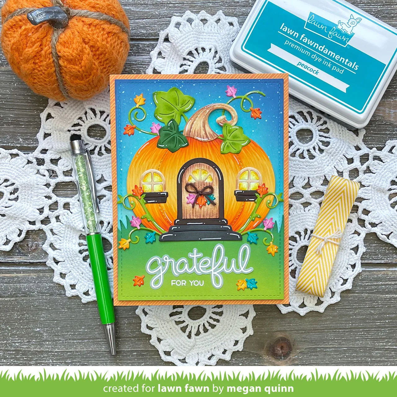 Lawn Fawn Scripty Autumn Sentiments LF2662 Stempelset Herbst