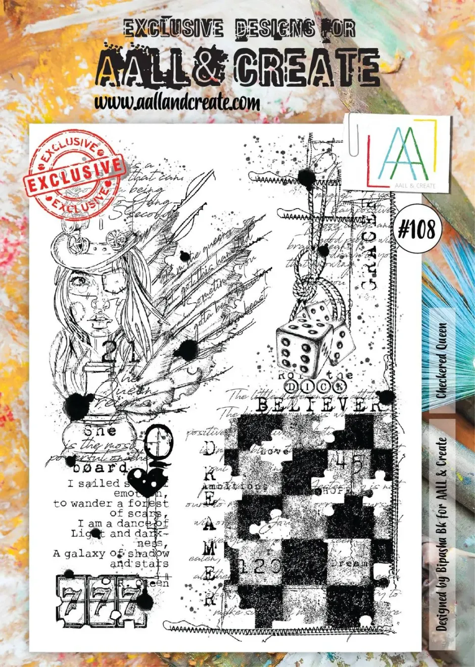 AALL and Create 108 Stempelset Checkered Queen A4 Bipasha