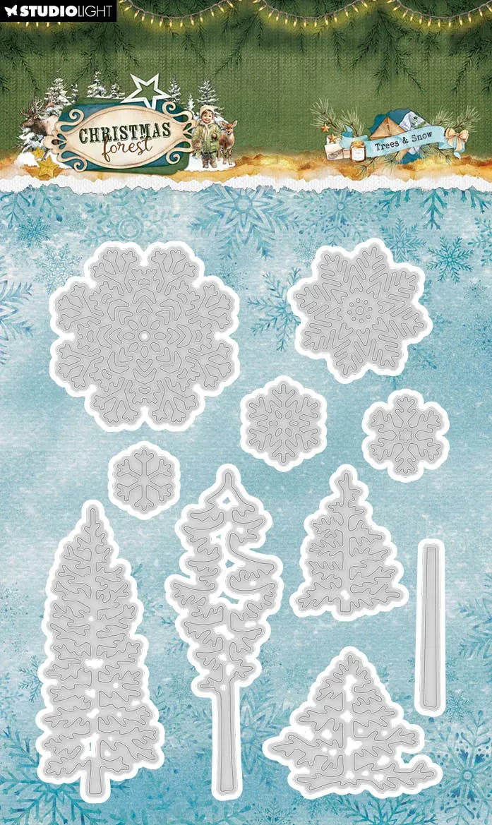 StudioLight Christmas Forest Trees and Snow Stanzschablone