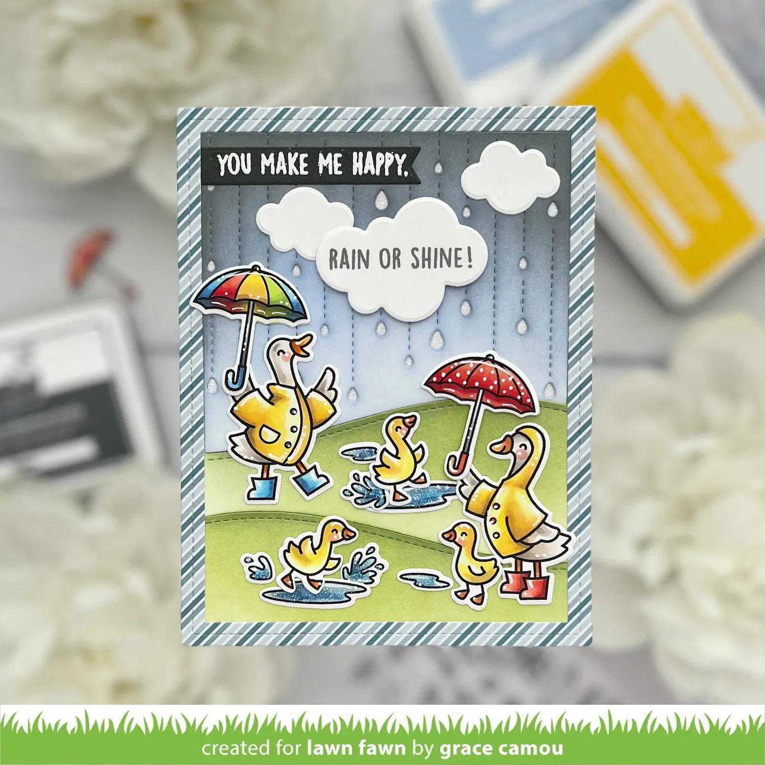 Lawn Fawn Lawn Cuts Rainy Day Backdrop Portrait Stanzschablone
